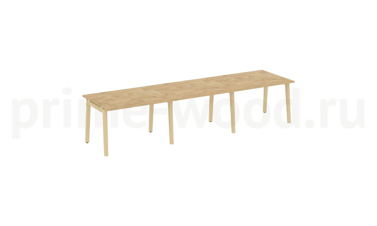 Стол переговорный (3 столешницы), опоры - массив дерева ONIX WOOD 354x98x75 - фото 9